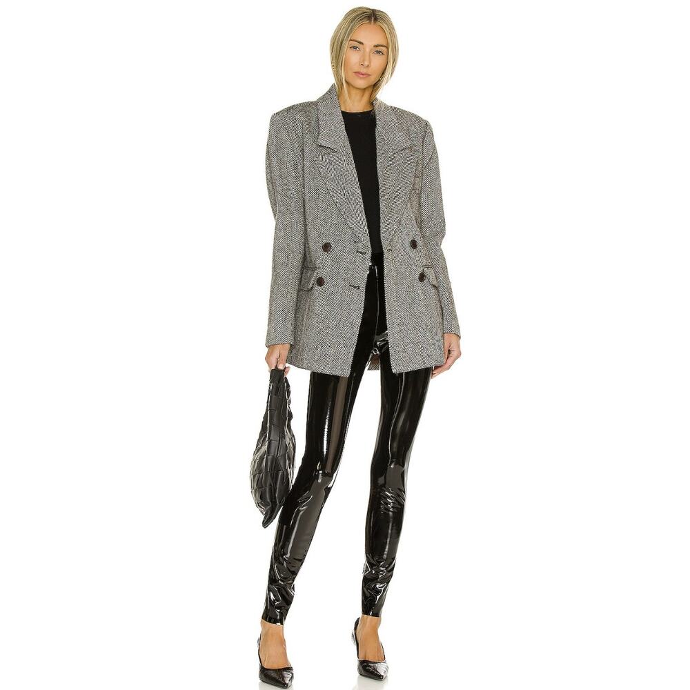 alice + olivia Maddox Back Zip Vegan Leather Leggings Pants size 4